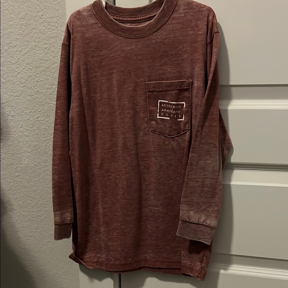 Southern Marsh Brown Long Sleeve Tee Plush Comfort